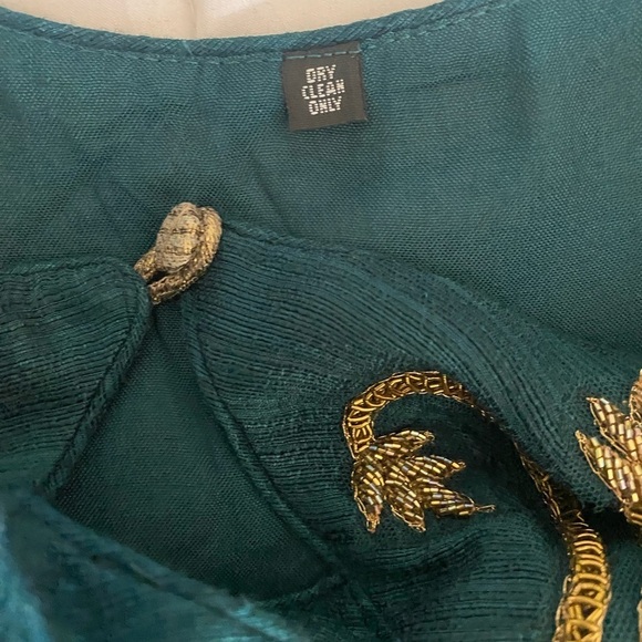 Indian Wedding Pakistani Party Formal Maxi Silk Traditional Green Ethnic Dress - Picture 8 of 9